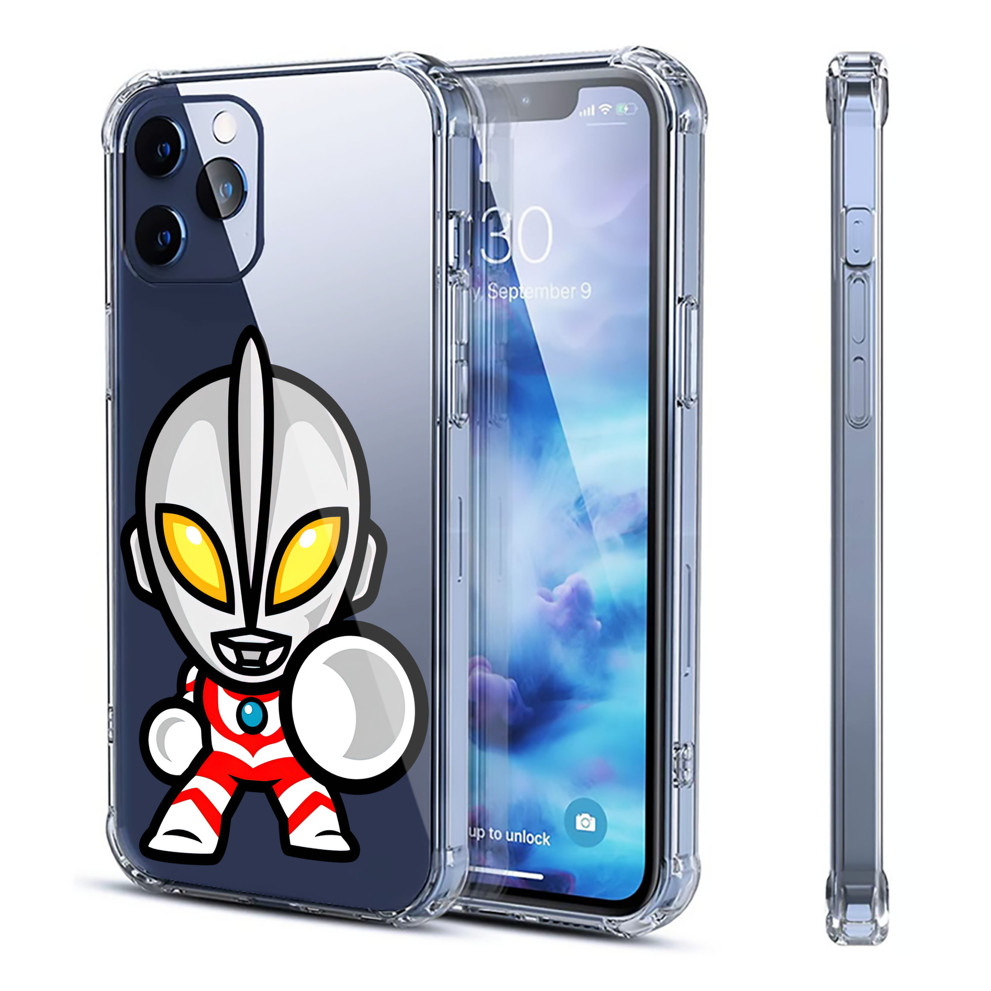 （画像用） ウルトラマン Ultraman 【iPhone 12シリーズ対応】透明スマホケース（クリアソフトケース）